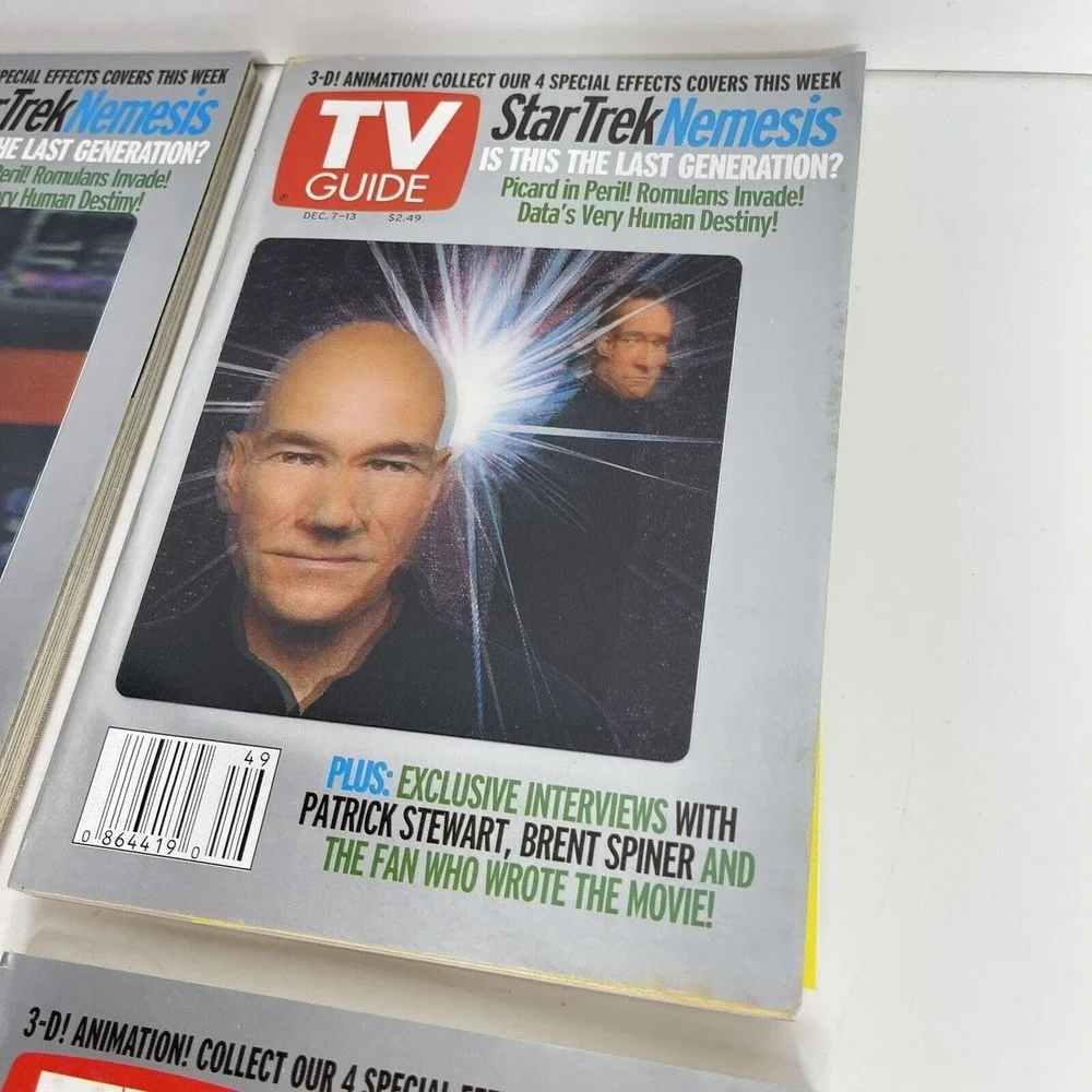 Star Trek Nemesis TV Guide‎ 3-D Animation Lot of 4 Vintage